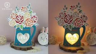 Rose Vase Best Mom Ever Shadow Box, 3D Mothers Love SVG