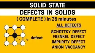 Defects in Solids [Complete] in 25 minutes | Solid State