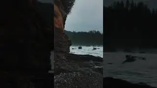 Вода, берег, лес и скалы как же это красиво.