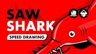 RED SAW SHARK || INKSCAPE DRAWING || AZAZYN