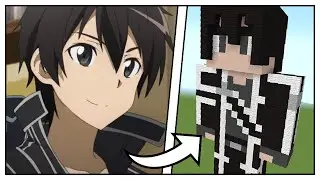 How to Build a Kirito SAO Statue (Sword Art Online) - Minecraft