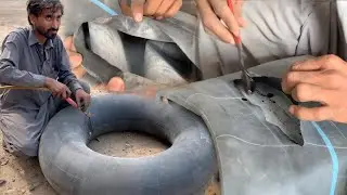 How do you Fix a Truck Tire Exploded Inner Tube || How to Patch & Repair Truck Tire Inner Tube Burst