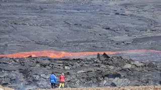 Icelandic volcano Fagradalsfjall  made a lava pound near the crater in Geldingadalir - 28 -06-2021