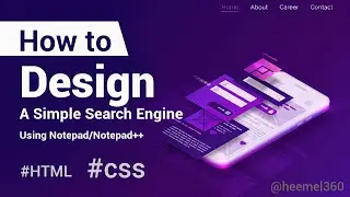 How to make a simple search engine in html | Notepad, Notepad++ | HTML & CSS | By Heemel360