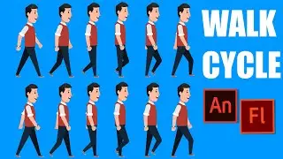 Side Walk Cycle in Adobe Animate CC tutorial | frame by frame Rigging Walk cycle