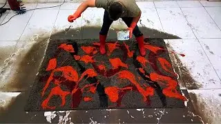 Scraping stubborn tough dirt from carpet - Satisfying cleaning video