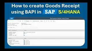How to create a GOODS RECEIPT using a BAPI in SAP