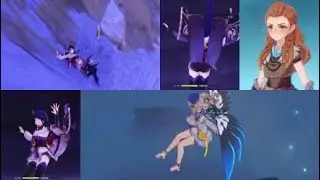 Genshin Impact Ryona All Girls Falling to their Death Plus Dying and Damage Voice Lines