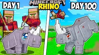 I Survived 100 Days as a RHINO in Minecraft