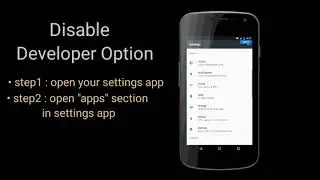 How to Disable Developer option in an Android phone