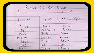 Present Tense And Past Tense.