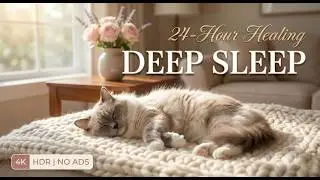 24 Hours Sleep Music for Cats 🐈🌹💝 Anxiety Relief Music For Cats ♬ Sleep Music 