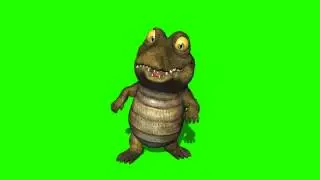 drunken croccodile in green screen