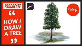 Procreate drawing trees tutorial - how to draw a tree for beginners - Bäume malen deutsch