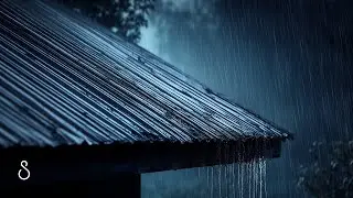 Torrential Rain On A Tin Roof 🌧️ Distant Thunder⚡Black Screen | Sleep In Series
