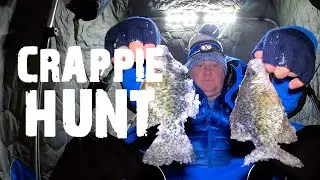 Crappie Hunt, Ice fishing Michigan Lakes for a Meal!