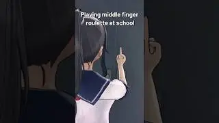 Playing middle finger roulette at school