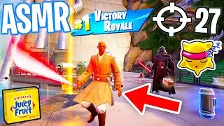 ASMR Fortnite Sith Lightsaber Tryhards 😴 Relaxing Gum Chewing 🎮🎧 Controller Sounds + Cozy Whispers 💤