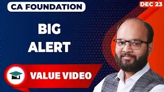 Big Alert 🚨CA Foundation June 24 | How to Crack CA Foundation June 24 | Warning For CA Students