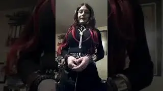 Self-bondage with handcuffs and belt. ⛓️🔐⛓️