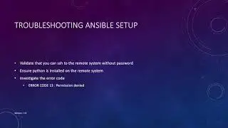 Ansible lab troubleshooting