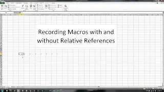 Recording Macros in Excel 2010