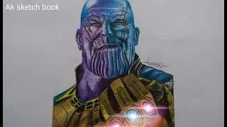 How to make thanos drawing with pencil colour || Avangers || Time lapse ll video