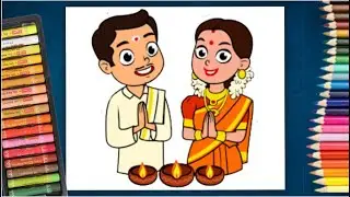 Diwali Drawing for kids |दिवाली पर ड्राइंग बनाइये - Deepavali festival greeting