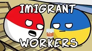 Poland and Ukraine workers - Countryballs