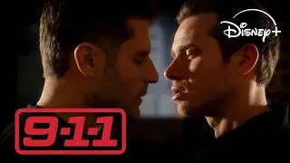 Buck & Tommy's First Kiss | 9-1-1 | Disney+ UK