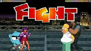 Mugen - Sailor Mars and Gumball vs Homer Simpson and Heavy Weapons Guy