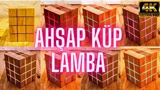 Ahşap Pleksi Küp Lamba
