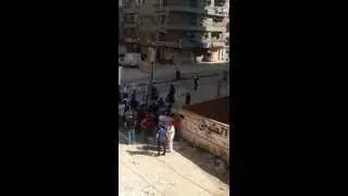 المنصورة ، الداخلية والبلطجية ضد مسيرة الاخوان في شارع احمد ماهر 16/8/2013