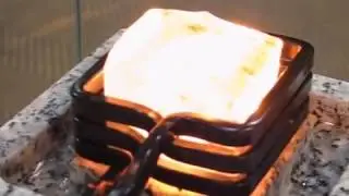 Red hot ice cube by induction heating