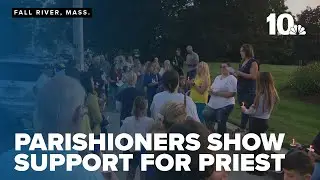 Parishioners hold vigil in support of priest suspended over sexual misconduct allegations