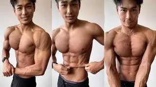 muscular Japanese teen.
