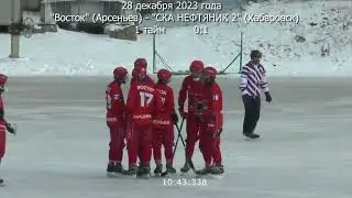 ХОККЕЙ С МЯЧОМ . ТРАНСЛЯЦИЯ "ВОСТОК" Арсеньев -   "СКА-НЕФТЯНИК  2" Хабаровск  дата 28 декабря 2023