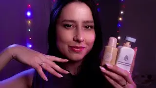 ASMR Wooden skincare for sleep  🌙🌧  hand movement, mouth sounds, hair combing [Portuguese]