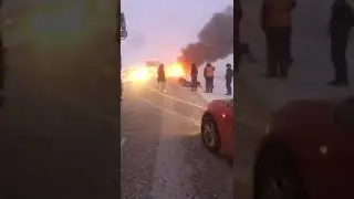 Авария произошла в Костанайской области по Качарской трассе 20.12.2018