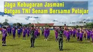 Jaga Kebugaran Jasmani, Satgas Yonif 641/Beruang Berikan Materi Garjas Pada Pelajar SMP