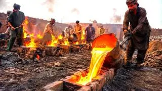 METAL CASTING WITHOUT SAFETY - Dangerous Pakistan Factory - @Pakistani-Hands