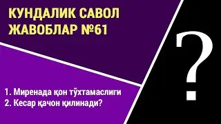 Кундалик саволларга жавоблар №61