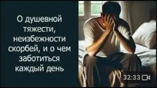 О душевной тяжести, неизбежности скорбей, и о чем заботиться каждый день
