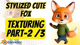 Stylized Cute Humanoid Fox Character | Part-2 / 3 (Texturing) I Blender | Substance Painter