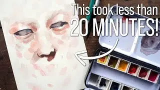 Finishing a whole painting in 16 minutes! Real Time ASMR Painting Process