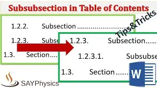How to increase number of sections in table of contents