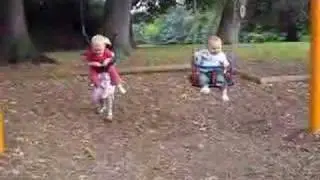 Sofie pushing Elliot & Karen in Swings