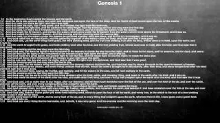 Bible reading, Genesis 1, In the beginning God created the heaven and the earth.