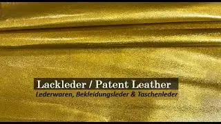 Lackleder, Echtleder gold / Patent Leather,  Genuine Leather  gold