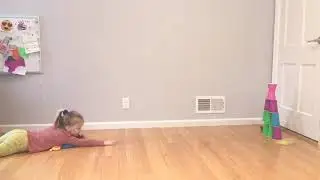 Gross motor activities toddler/preschooler pediatric physical therapy telehealth (sliding beanbags)